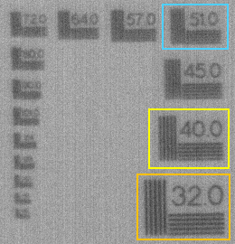 画像「VIM640G2 撮影時の解像度チャート」